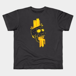 Gold Paint Skull Kids T-Shirt